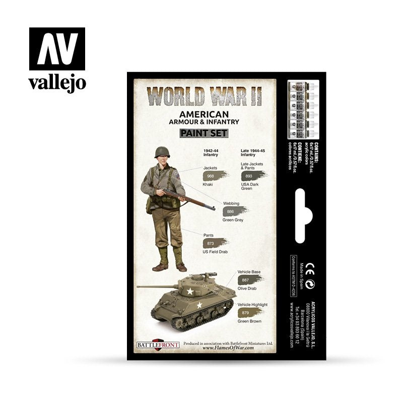 Vallejo 70203 Armures et infanterie américaines de la Seconde Guerre mondiale 6x17ml  – image 2