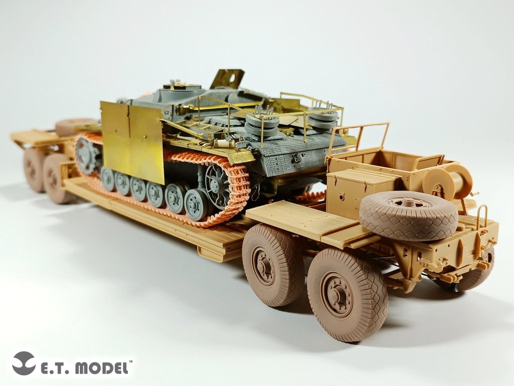 ET Model P35-123 Transporteur de chars allemand Sd.Ah.116 de la Seconde Guerre mondiale, roues affaissées, pour maquette TAMIYA au 1/35 – image 4