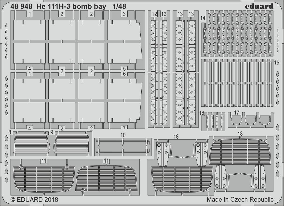 Eduard 48948 He 111H-3 soute à bombes ICM 1/48