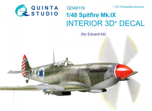 Intérieur du Spitfire Mk.IX imprimé en 3D et coloré sur papier décalcomanie Quinta Studio QD48119 (pour kit Eduard) 1/48