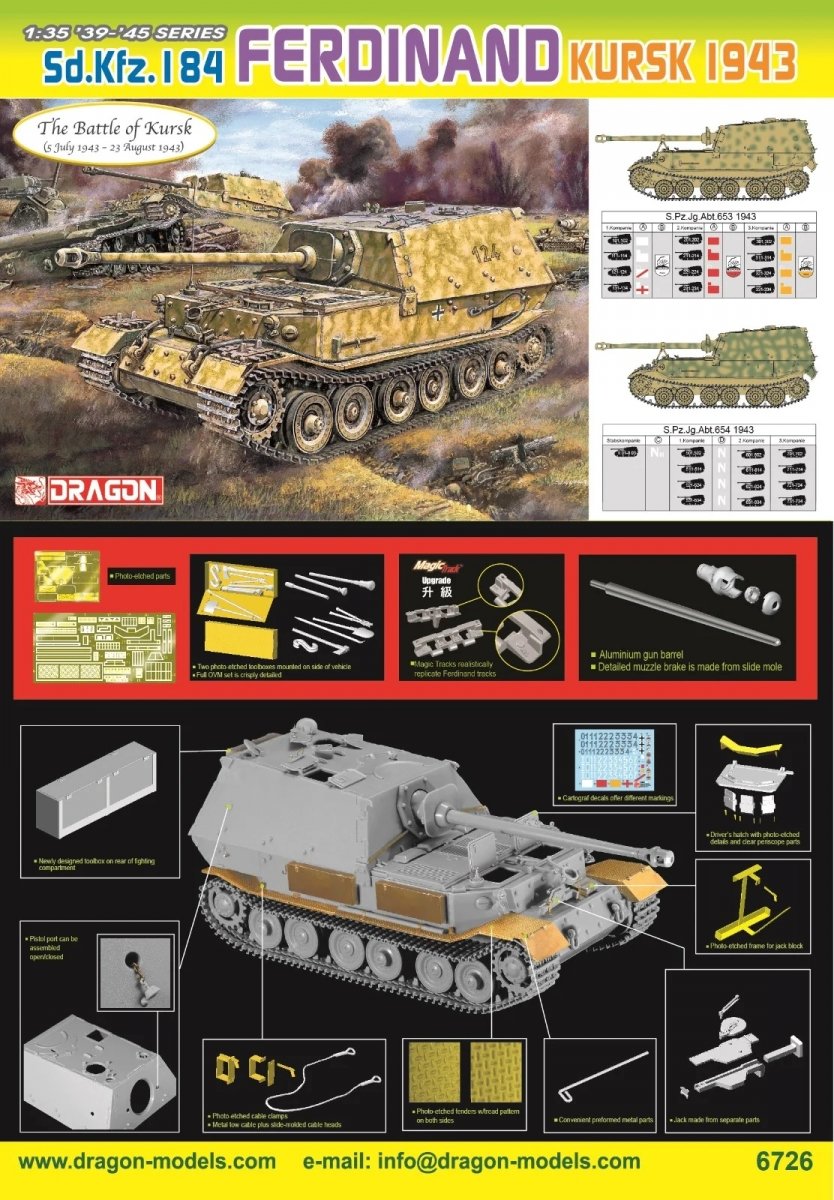 Dragon 6726 Sd.Kfz.184 FERDINAND KOURSK 1943 1/35