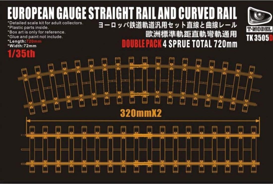 T-Model TK3505D Rail droit et courbe à écartement européen 720 mm 1/35