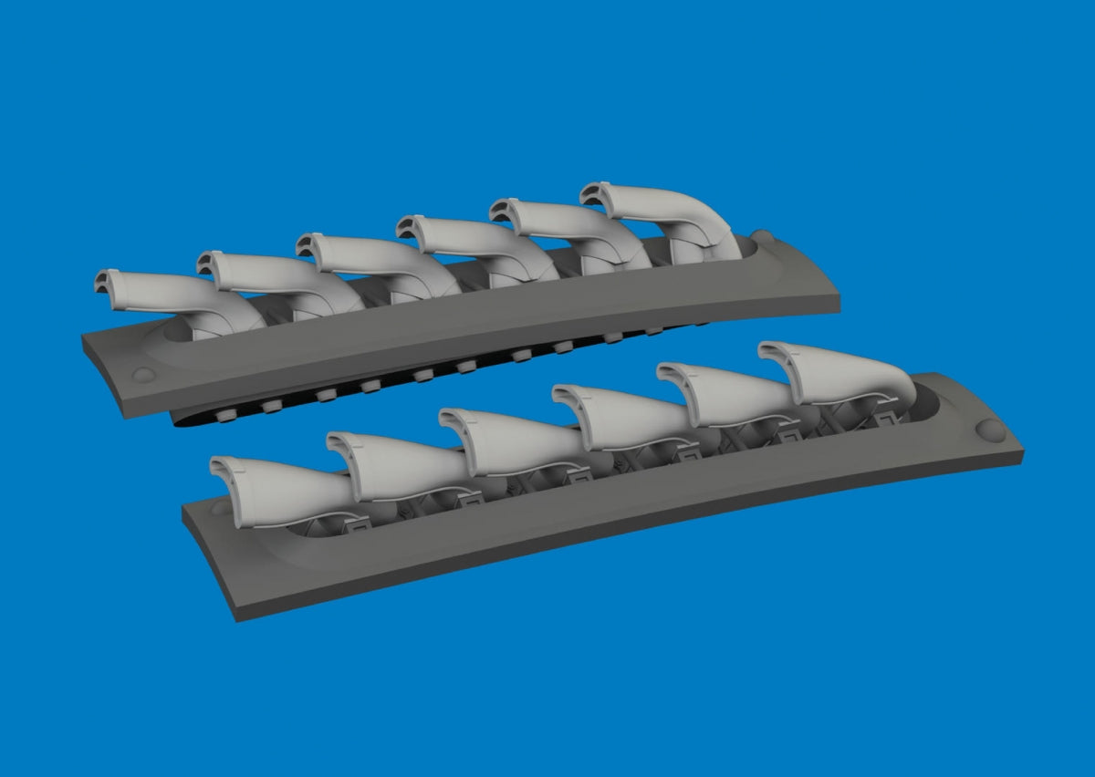 Eduard 6481061 P-40 Pots d&amp;#39;échappement en queue de poisson IMPRESSION Eduard 1/48  – immagine 2
