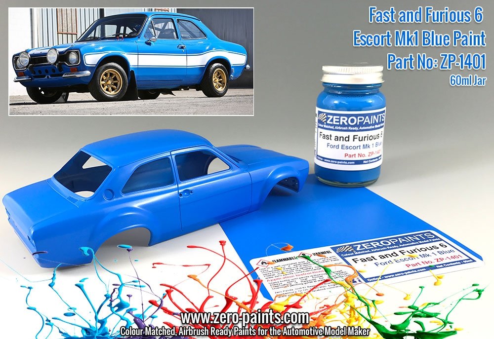 Peinture Zero Paints ZP-1401 - Fast and Furious 6 Ford Escort Mk 1 Bleu 60 ml