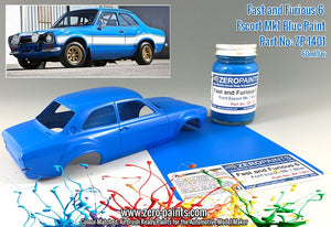 Peinture Zero Paints ZP-1401 - Fast and Furious 6 Ford Escort Mk 1 Bleu 60 ml