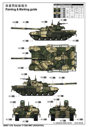 Trumpeter 09507 Char de combat principal russe T-72B2 (ROGATKA) 1/35 – image 5