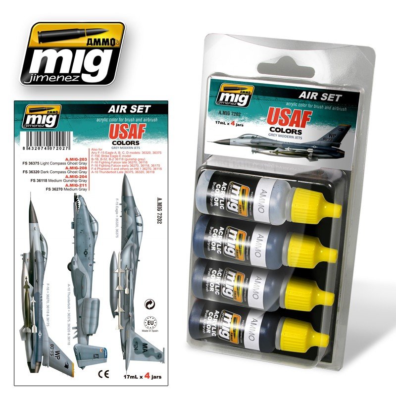 AMMO of Mig Jimenez 7202 USAF COLORS Gray Modern Jets