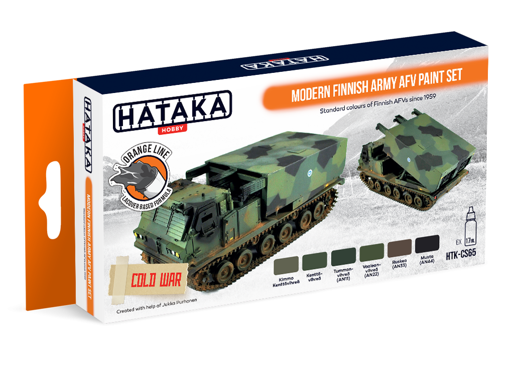 Kit de peinture Hataka HTK-CS65 pour véhicules blindés de combat modernes de l&amp;#39;armée finlandaise (6 x 17 ml)