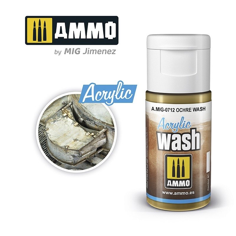AMMO de Mig Jimenez 0712 LAVAGE ACRYLIQUE Ocre 15 ml