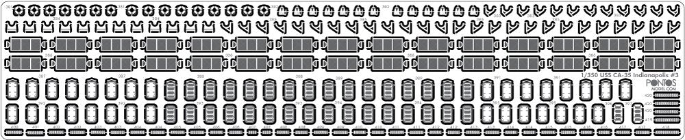 Pontos 35017F1 USS CA-35 Indianapolis 1945 Ensemble détaillé (1/350) – Bild 13