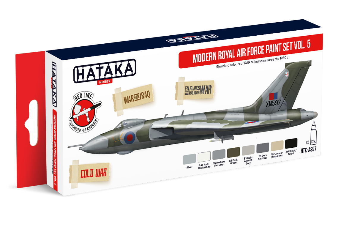 Coffret de peinture Hataka HTK-AS97 Modern Royal Air Force vol. 5 (8x17ml)