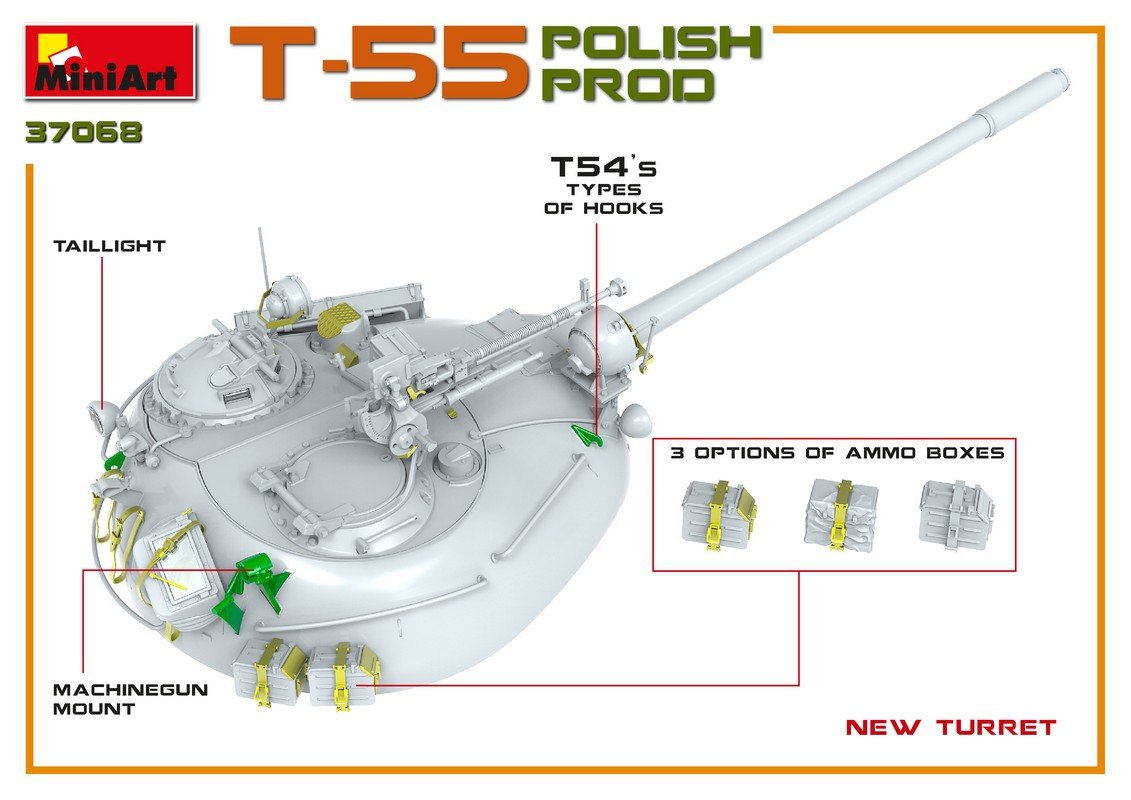 MiniArt 37068 T-55 PRODUCTION POLONAISE 1/35 – immagine 9
