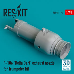 RESKIT RSU48-0196 F-106 « DELTA DART » TUYAU D&amp;#39;ÉCHAPPEMENT POUR MAQUETTE TRUMPETER (IMPRIMÉE EN 3D) 1/48