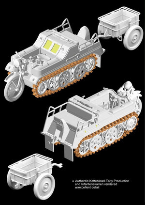 Dragon 6341 Sd.Kfz.2 Kettenkrad Early Production avec Infanteriekarren 1/35 – Bild 18