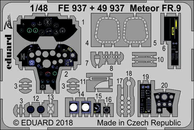 Eduard 49937 Meteor FR.9 intérieur AIRFIX 1/48