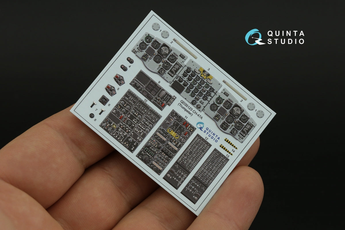 Quinta Studio QD35123 CH-47A 3D-Printed coloured Interior on decal paper (Trumpeter) 1/35 – zdjęcie 5