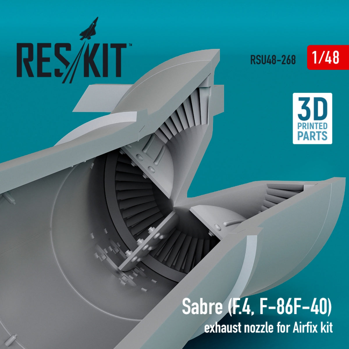 RESKIT RSU48-0268 Tuyère d&amp;#39;échappement Sabre (F.4, F-86, F-40) pour maquette Airfix (Impression 3D) 1/48 – Bild 3