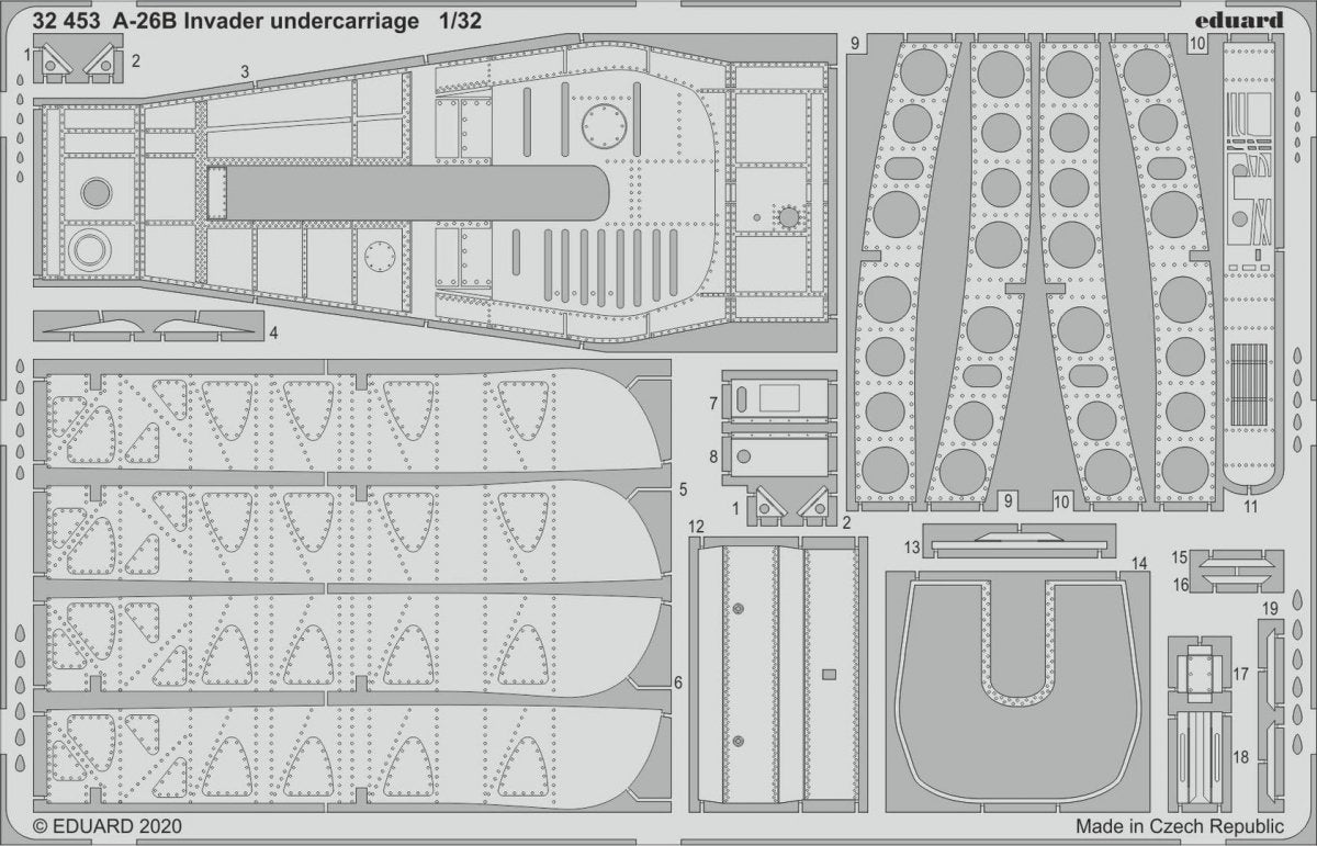 Train d&amp;#39;atterrissage Eduard 32453 A-26B Invader au 1/32 pour HOBBY BOSS