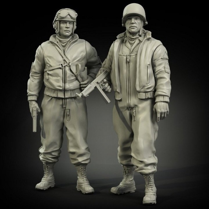 Panzer Art FI35-006 Ensemble de figurines de tankiste de l&amp;#39;armée américaine en tenue d&amp;#39;hiver, échelle 1/35