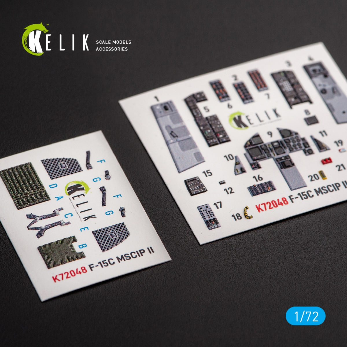 KELIK K72048 F-15C MSIP II EAGLE INTERIEUR 3D AUTOCOLLANTS POUR GWH 1/72