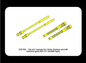 Aber A32006 Ensemble de 2 canons pour mitrailleuses d&amp;#39;avion allemandes MG 131 de 13 mm (type moyen) (1/32) – image 6