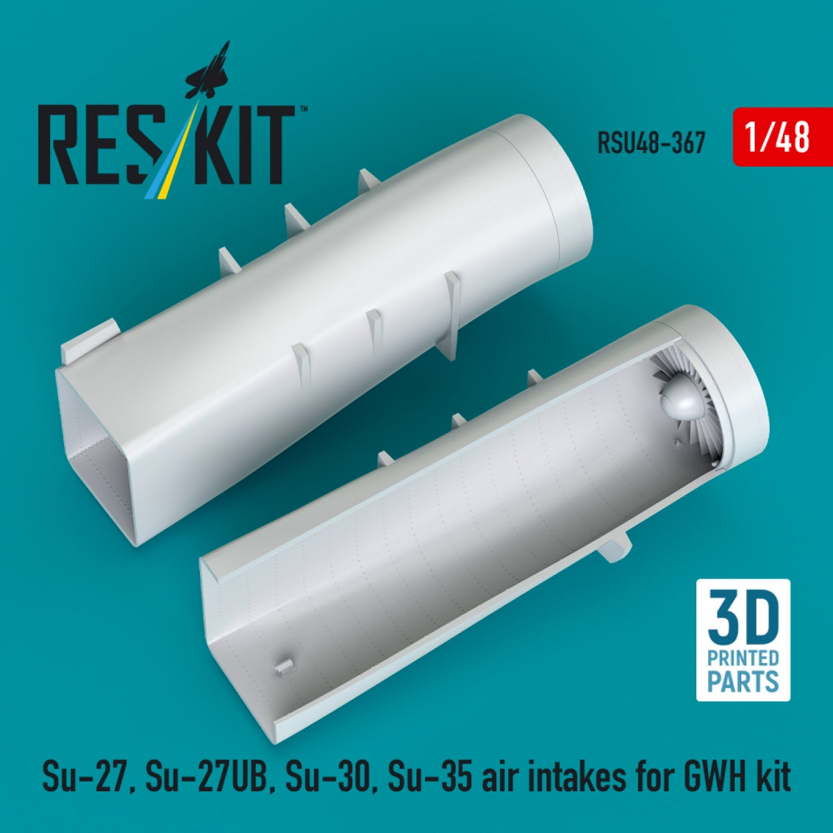 RESKIT RSU48-0367 Su-27, Su-27UB,30,35 air intakes for GWH kit (3D Printed) 1/48