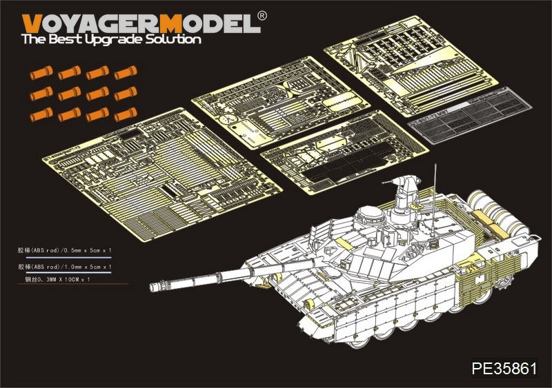 Maquette Voyager PE35861 Char de combat principal russe moderne T-90MS (modèle de base) pour TIGERMODEL 4612 au 1/35 