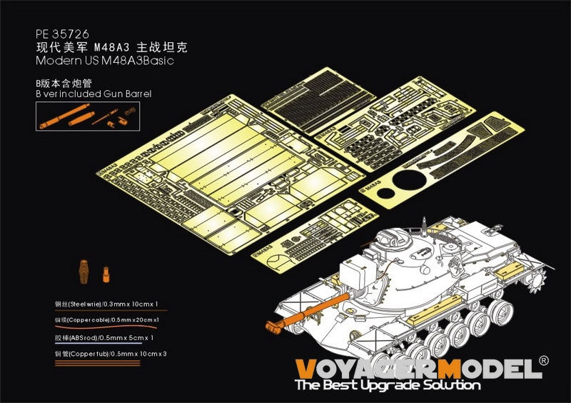 Modèle Voyager PE35726 M48A3 américain moderne de base pour DROGON 3546 1/35