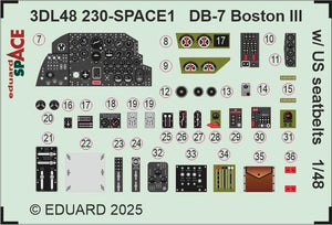 Eduard 3DL48230 DB-7 Boston III avec ceintures de sécurité américaines SPACE HK Models 1/48 – image 3