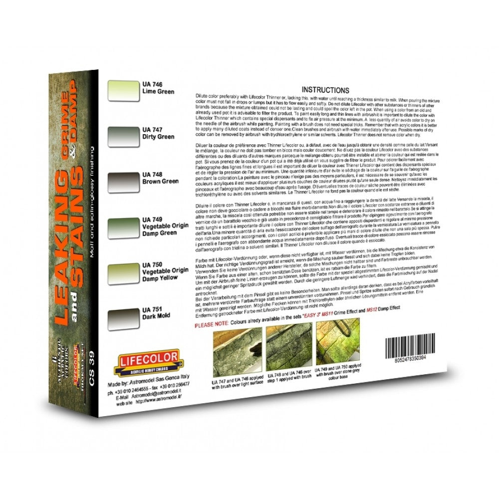 Coffret de peinture acrylique Lifecolor CS39 « Humide et Saleté » 6 x 22 ml – image 2