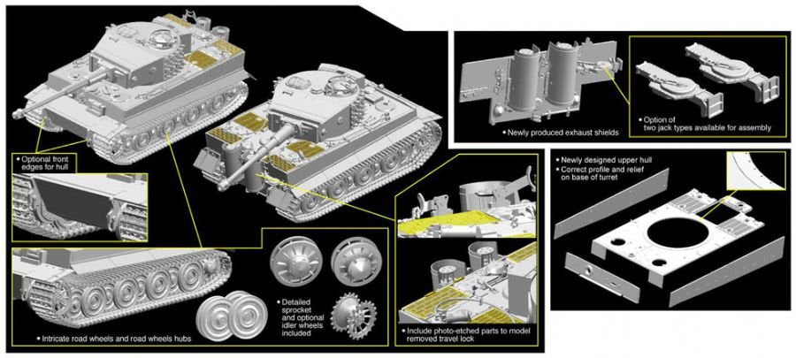 Cyber ​​​​Hobby 6650 Sd.Kfz.181 Pz.Kpfw.VI Ausf.E Tiger I, production de février 1944 (1/35) – image 2