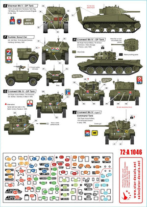 Star Decals 72-A1046 Artillerie royale n° 2. Spécial 75e anniversaire du Débarquement. Chars d&amp;#39;opérations - Sherman, Cromwell et Humber SC 1/72 – Bild 2