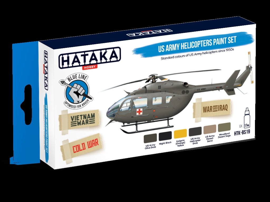 Kit de peinture Hataka HTK-BS19 pour hélicoptères de l&amp;#39;armée américaine (6 x 17 ml) – immagine 3