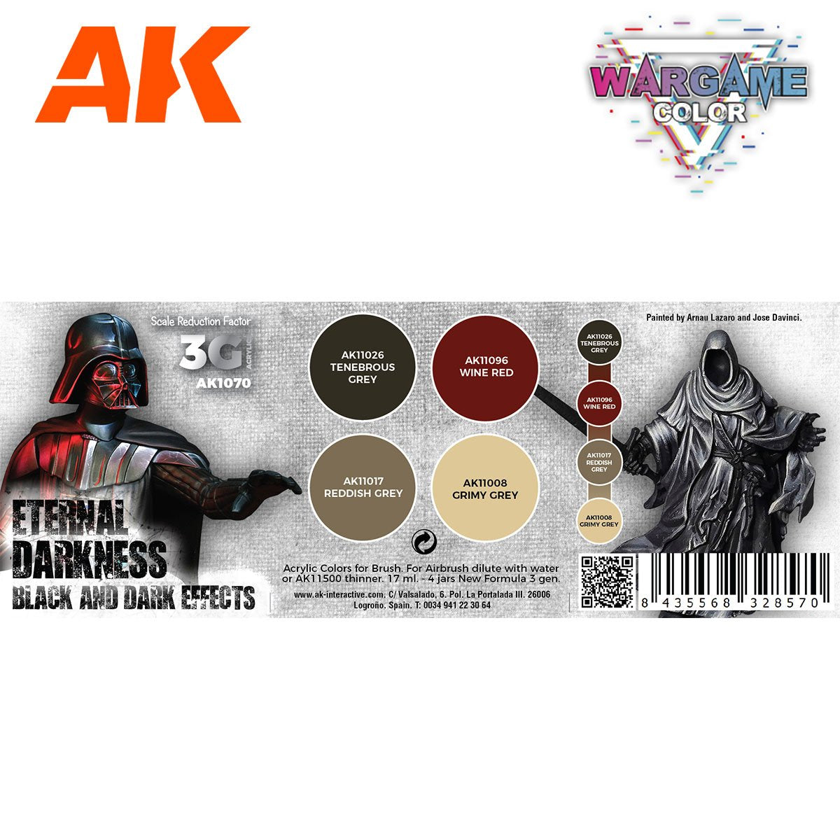 Coffret de peinture AK Interactive AK1070 Wargame. Ténèbres éternelles. 4 x 17 ml – image 2