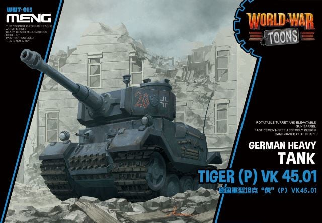 Maquette Meng WWT-015 World War Toons Tiger (P) VK 45.01 Char lourd allemand