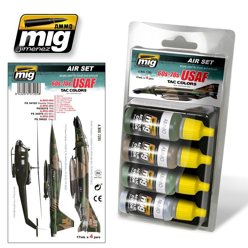 Munitions de Mig Jimenez 7205 60S-70S Couleurs tactiques de l&amp;#39;USAF (ÉGALEMENT DE L&amp;#39;ÉPOQUE DU VIETNAM)