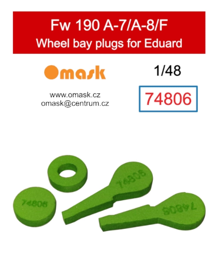 Omask 74806 Bouchons de puits de train d&amp;#39;atterrissage pour Fw 190 A-7/A-8/F (pour Eduard) 1/48