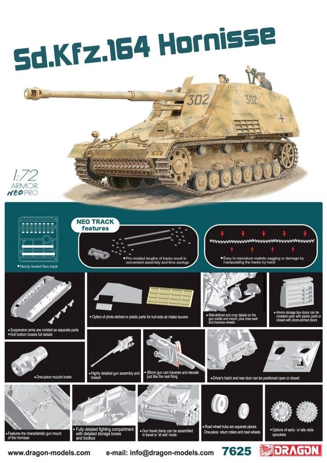 Dragon 7625 Sd.Kfz.164 Hornisse avec piste NEO 1/72