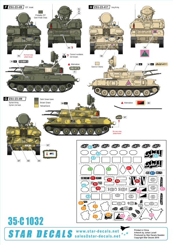 Star Decals 35-C1032 ZSU-23-4 GUERRES DU MOYEN-ORIENT ET ARABES 1/35 – imagen 2