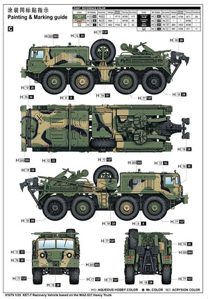 Trumpeter 01079 Véhicule de dépannage KET-T basé sur le camion lourd MAZ-537, échelle 1/35 – immagine 4