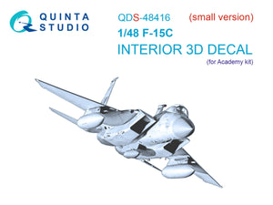 Intérieur coloré imprimé en 3D pour F-15C de Quinta Studio QDS-48416 sur papier décalcomanie (Academy) (Petite version) 1/48