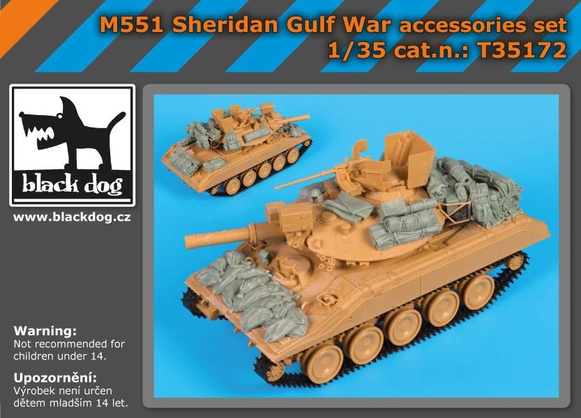 Ensemble d'accessoires Black Dog T35172 M 551 Sheridan Guerre du Golfe 1/35
