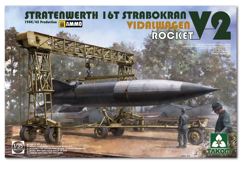 Takom 2123 Stratenwerth 16T Strabokran Vidalwagen V2 Fusée 1/35