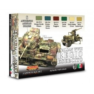 Coffret de peinture acrylique Lifecolor CS08 « Chars italiens de la Seconde Guerre mondiale » (6 x 22 ml)