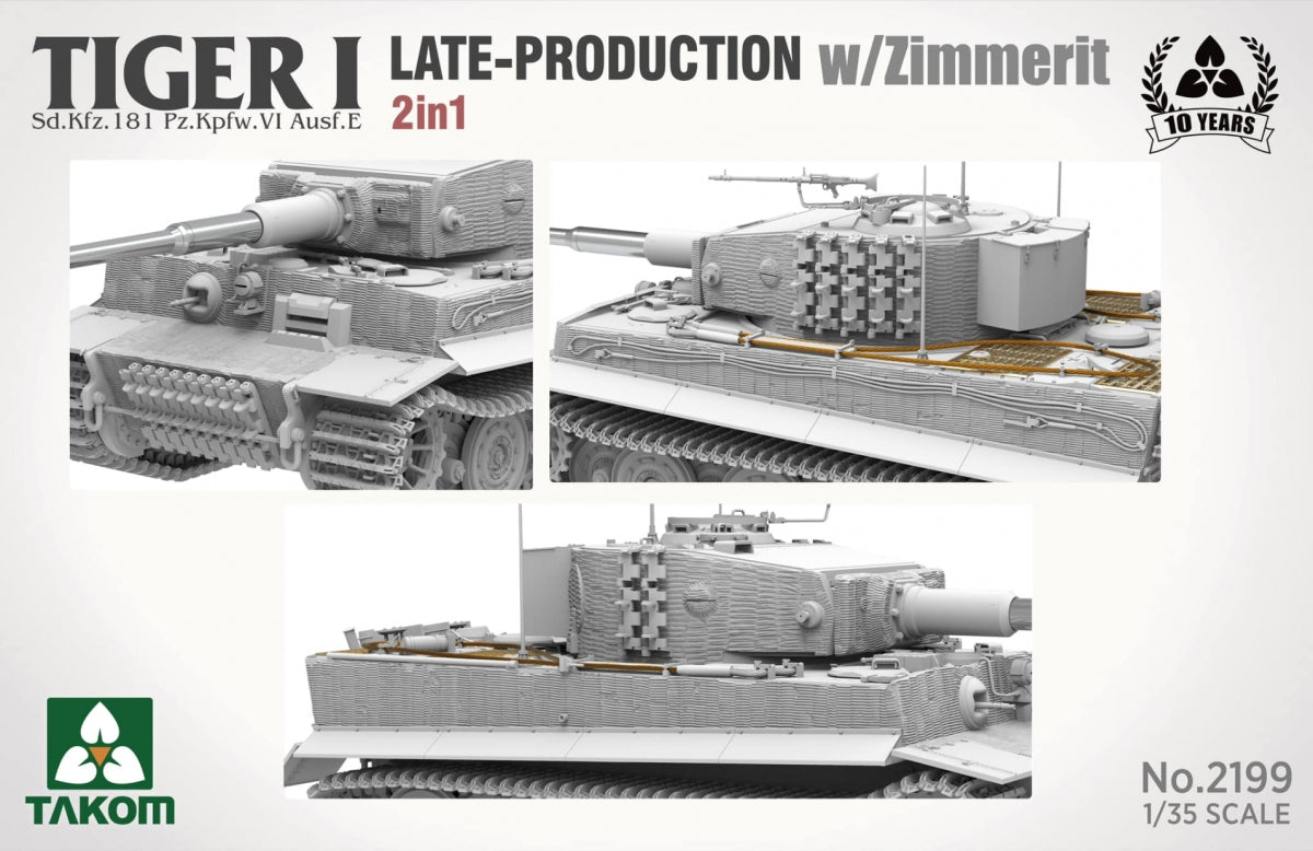 Takom 2199 Tiger I Production tardive avec zimmerit Sd.Kfz. 181 Pz.Kpfw. VIAusf. E (commande tardive/tardive) 1/35 – immagine 4