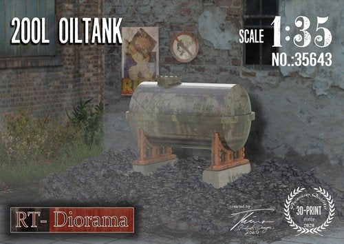 RT-Diorama 35643 Impression en résine 3D : Réservoir d&amp;#39;huile de 200 L à l&amp;#39;échelle 1/35