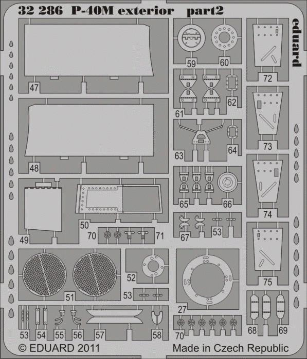 Eduard 32286 P-40M extérieur HASEGAWA (1/32)