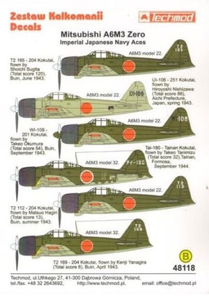 Techmod 48118 A6M3 Zero 1/48