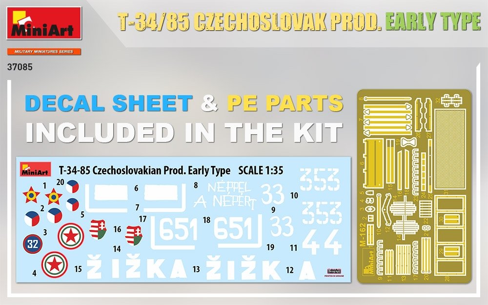 MiniArt 37085 T-34/85 CZECHOSLOVAK PROD. EARLY TYPE 1/35 – zdjęcie 7