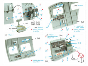 Maquette Quinta Studio QD32236 : compartiments du navigateur, du bombardier et des mitrailleurs latéraux et de queue du Boeing B-17E/F. Intérieur coloré imprimé en 3D (modèles HK) à l&amp;#39;échelle 1/32. – immagine 11